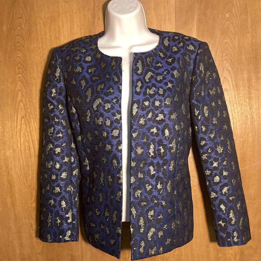 ANNE KLEIN METALLIC LEOPARD JACKET
